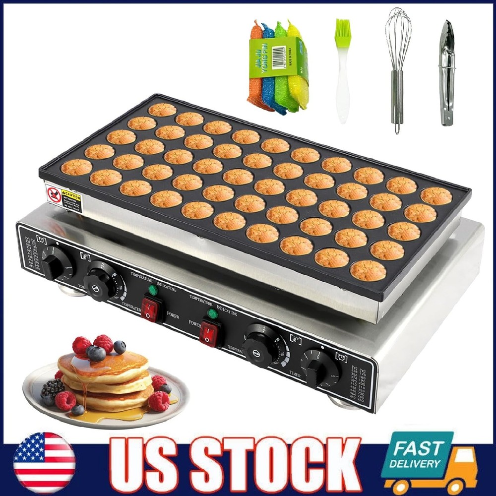 Mini Pancake Maker Machine, 50pcs Electric Nonstick Waffle Dutch Pancake Maker