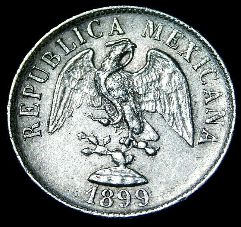 Mexico 1899 20 Centavos Silver ------ A22-2-429