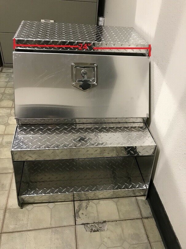 24" wide Aluminum Step Semi Tool Box