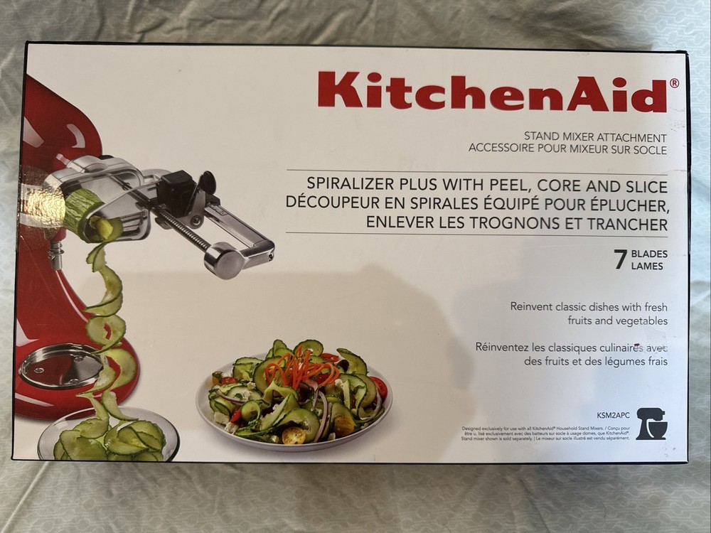 NIB KitchenAid Spiralizer Plus Peel Core Slice Stand Mixer Attachment