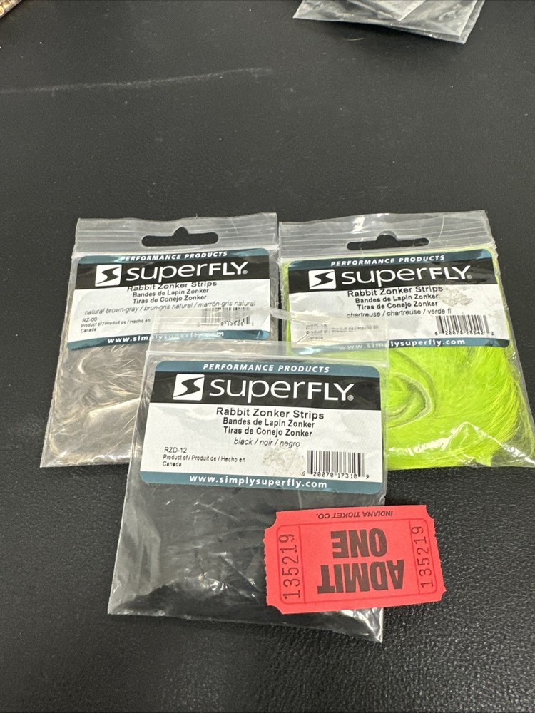 3 Piece Variety Pack Superfly Rabbit Zonker Strips