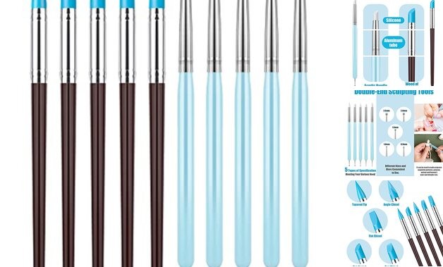 10Pcs Silicone Clay Sculpting Tool, Modeling Dotting Tool & Pottery Craft use