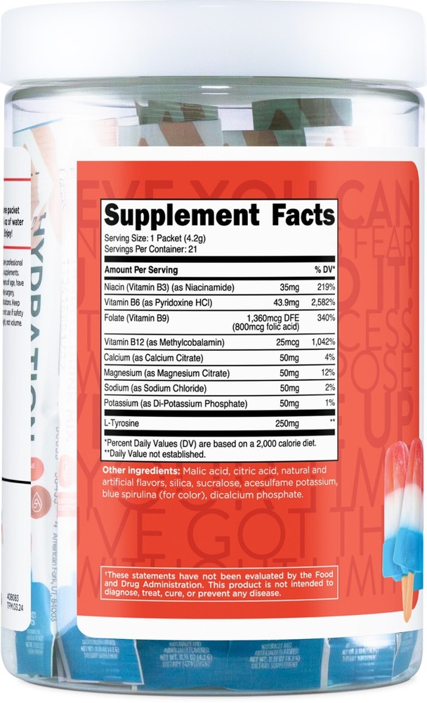 TransformHQ Hydration Electrolyte Drink Mix (Rocket Pop) 21 Packets