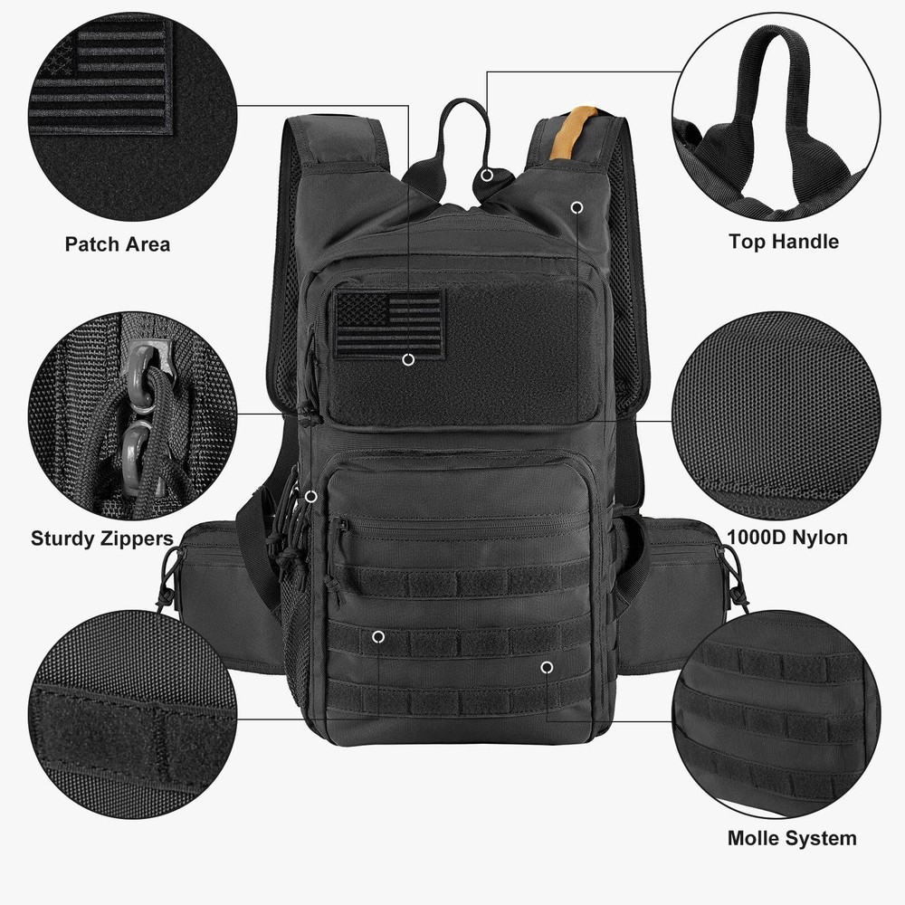 FRTKK Tactical Hydration Pack Lightweight Insulation Water Backpack Molle Hyd...