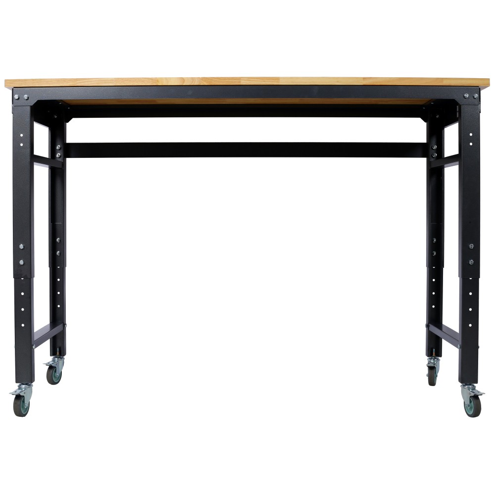 Heavy Duty Rolling Workbench, Locking Wheels Adjustable Height 60" Garage