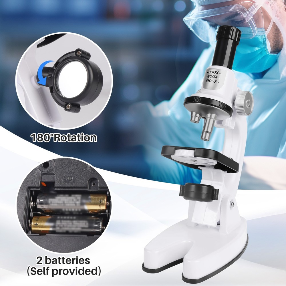 Optical Microscope Kit 1200X Kids Microscope Science Science Experiments Kit