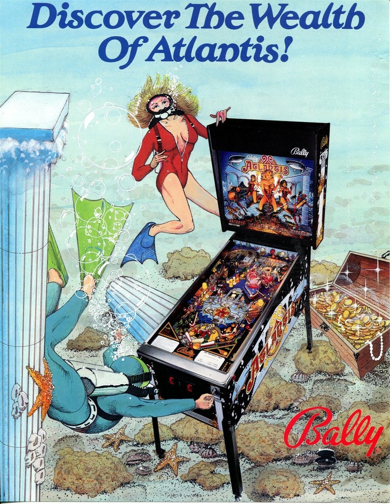 Atlantis Pinball Flyer Mint / Brochure / Ad