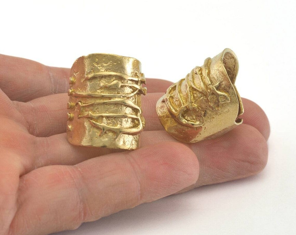 Textured Ring Adjustable Ring - Raw Brass (17mm 6.5US inner size) 2814