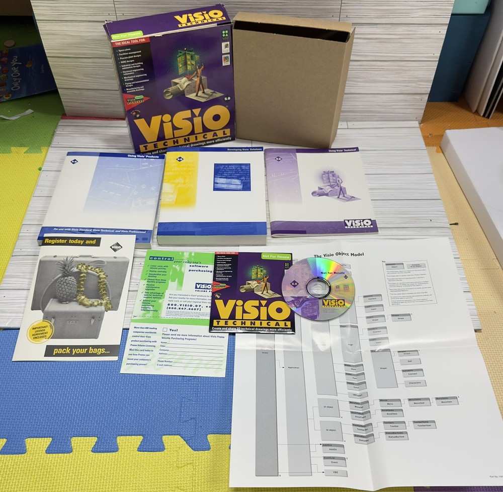 Visio Technical 5.0 Software Suite - Complete In Box CIB - 1997 - G2