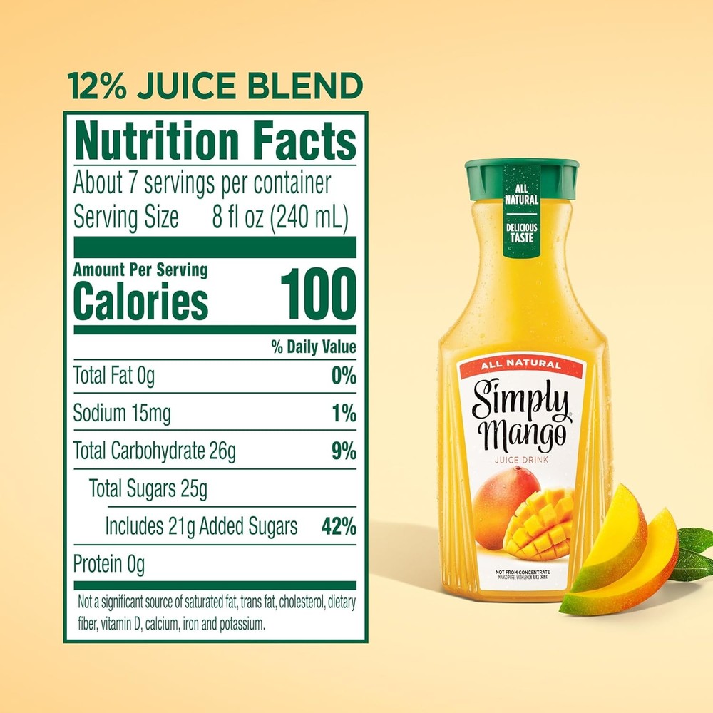 SIMPLY MANGO JUICE DRINK 52oz
