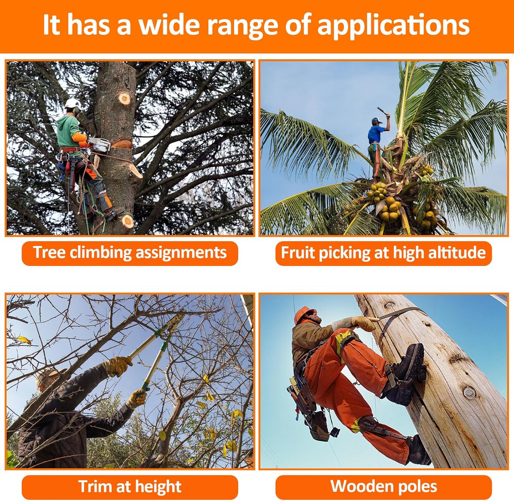 Tree Climbing Gear, Tree Climbing Spikes, Tree Climbing Gear with Adjustable Cli