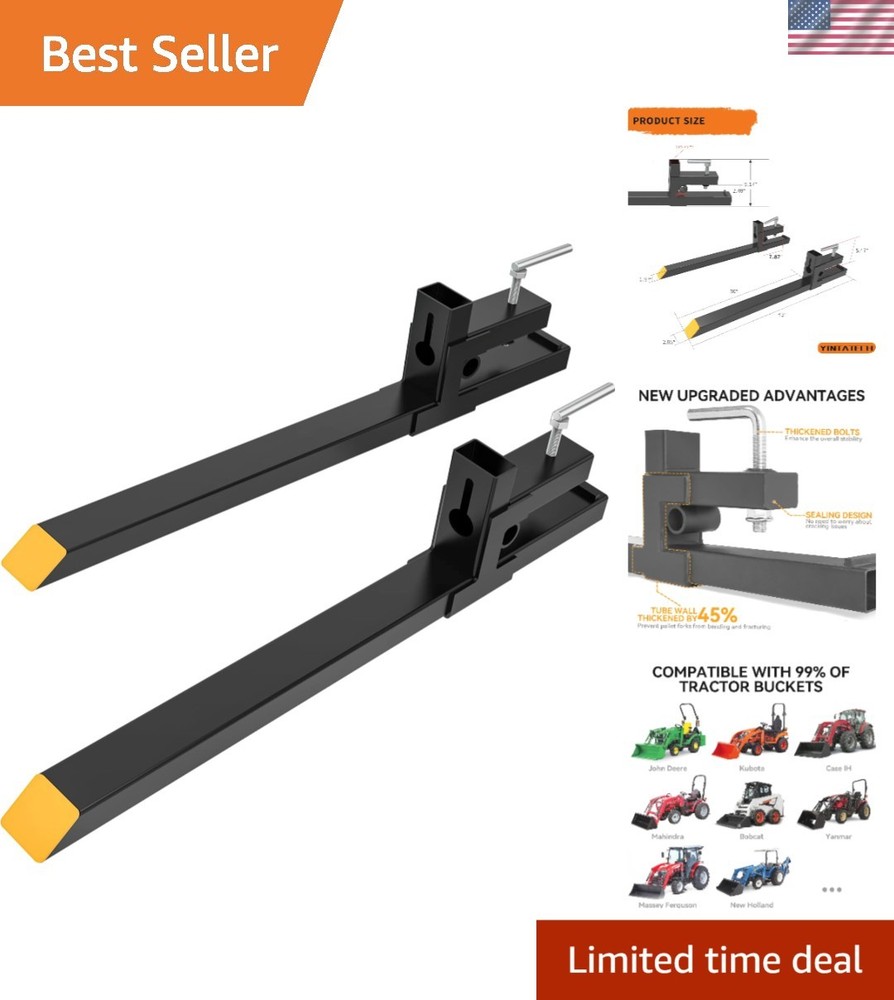 Robust 43” Tractor Forks - 2000 lbs Lifting Capability for Efficient Farming