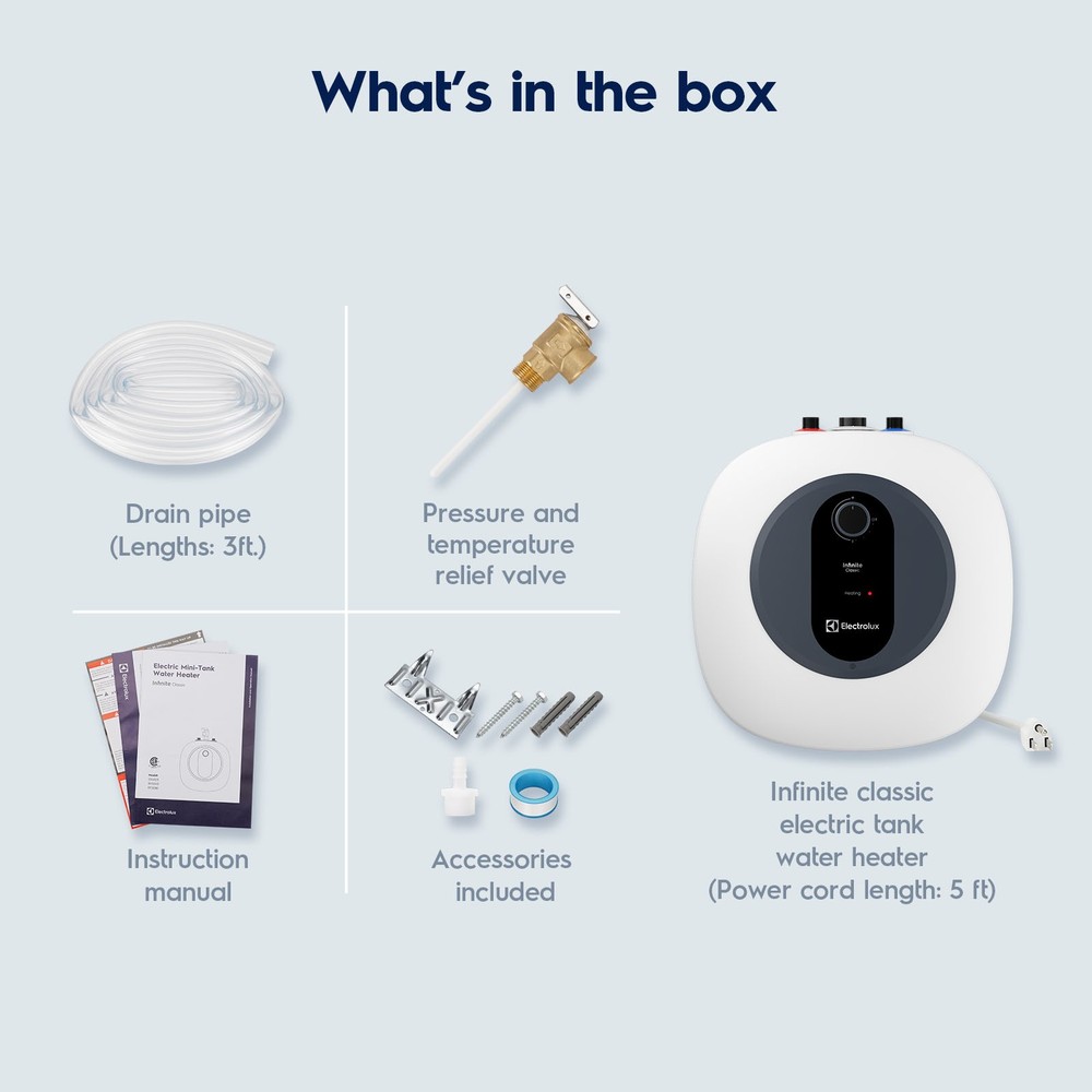 4.0 Gal Electric Mini Tank Instant Hot Water Heater for Sink RV Trailer 1440W