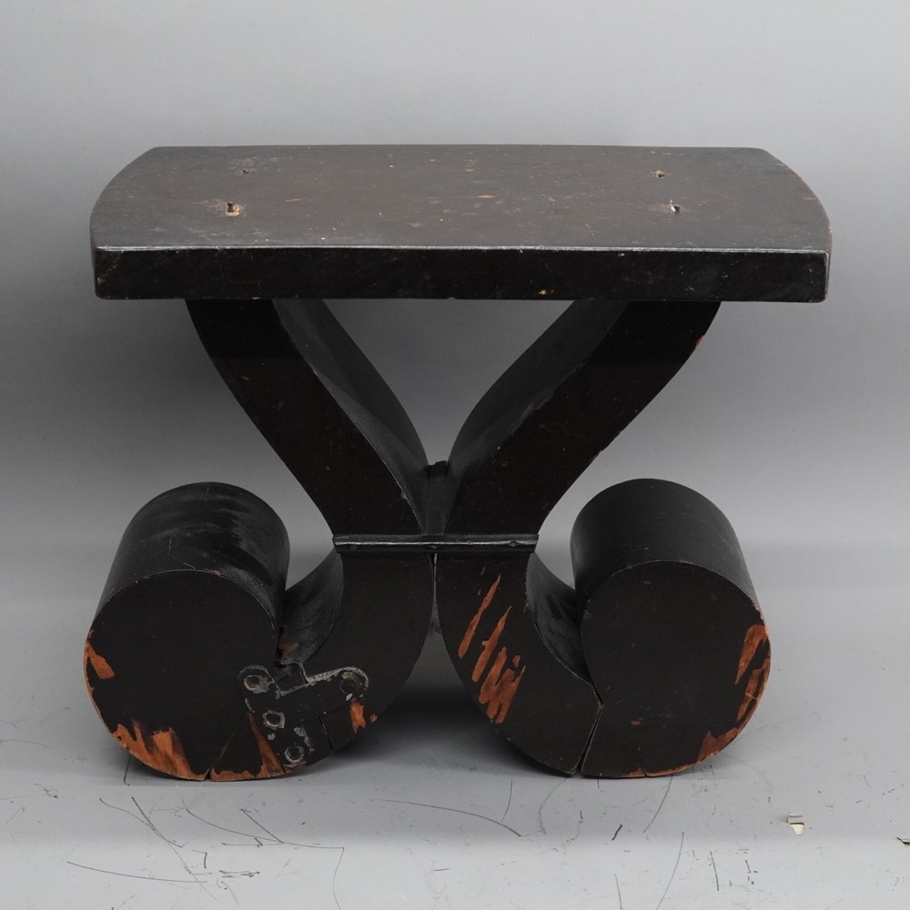 Antique Solid Wood Architectural Salvage Pedestal Bench Column Base Repurpose