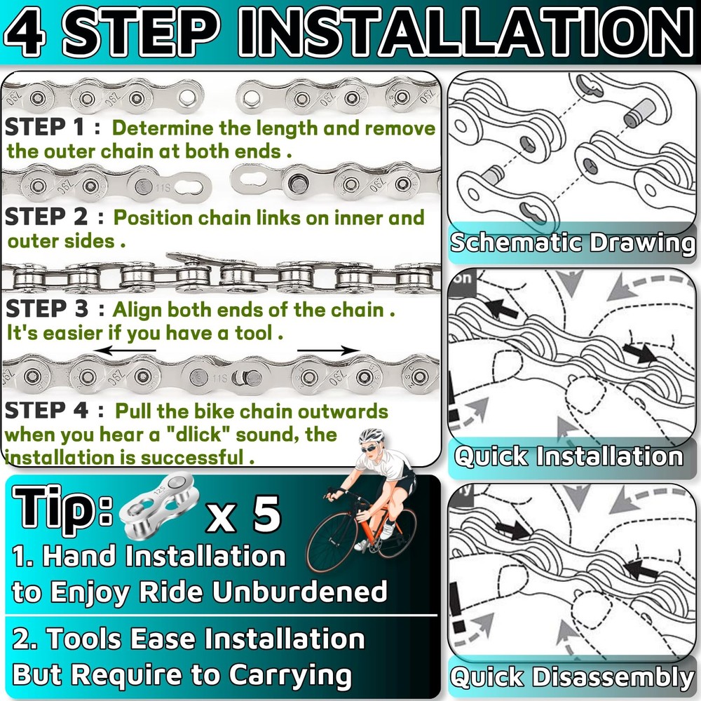 Missing Link 5 Pairs for 12 Speed Chain Master 12