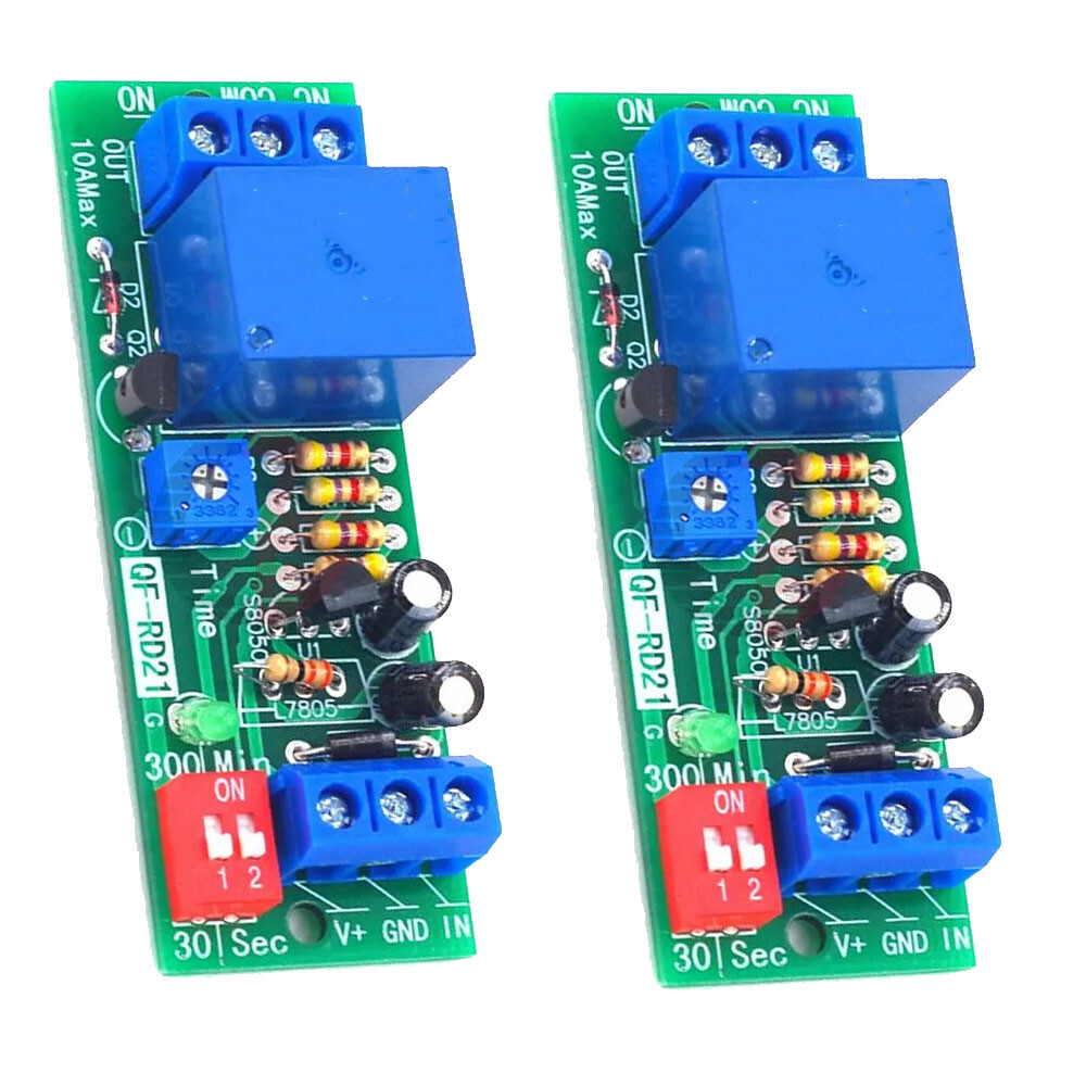 2x DC12V Adjustable Time Delay Timing Timer Relay Switch Turn ON/OFF Modules USA