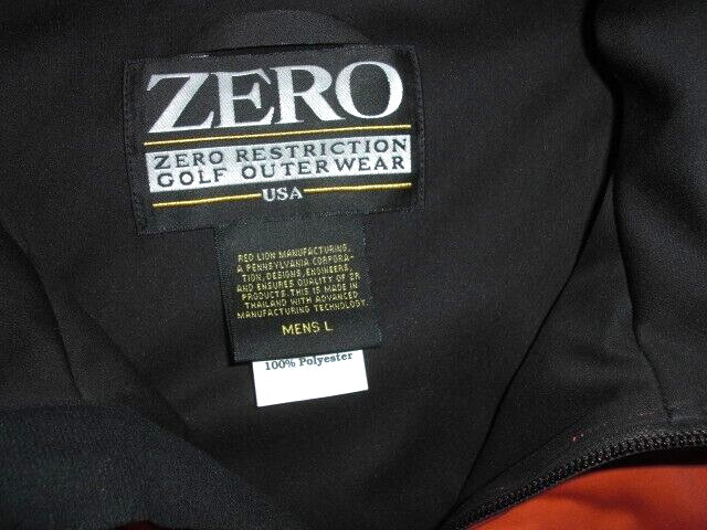 ZERO RESTRICTION orange short sleeve 1/2 zip Pullover Jacket men's Large