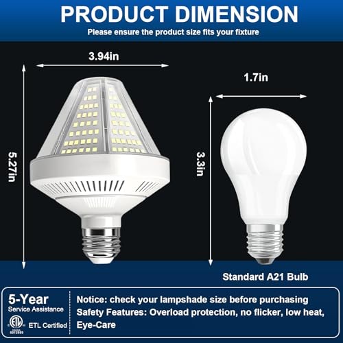 6000 Lumen LED Corn Cob Light Bulb, 400 watt Equivalent, e26/e27 Light Bulbs