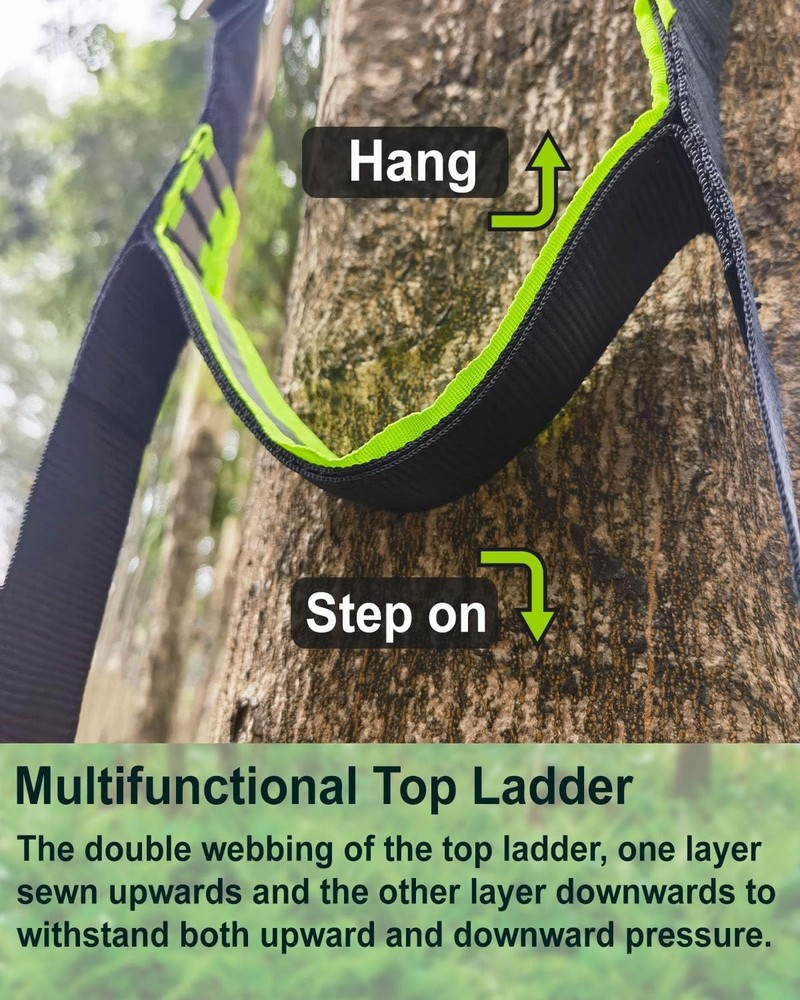 Double-Thickened and Widened 4-Step Climbing Aider for Hunting Tree Steps