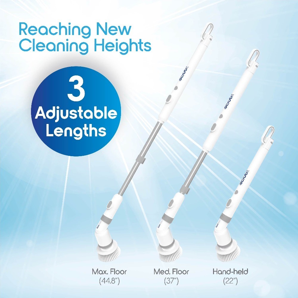 Rechargeable Cordless Electric Spin Scrubber Brush with 9 Replaceable Brush