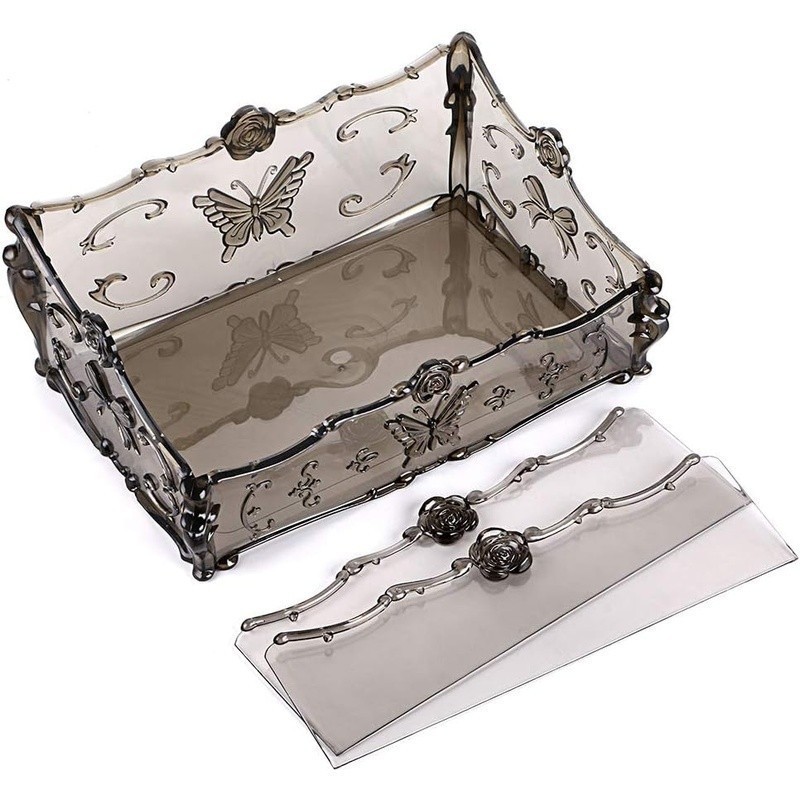 Acrylic Makeup Organizer Adjustable Shelves Removable Compartment Storage Unit