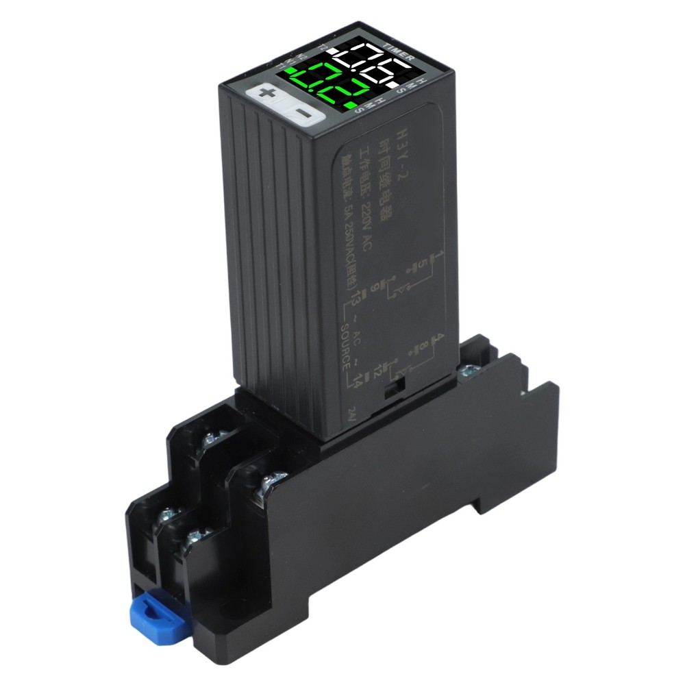 220V Digital Relay with Base for Cycle Time Control and Delay Function