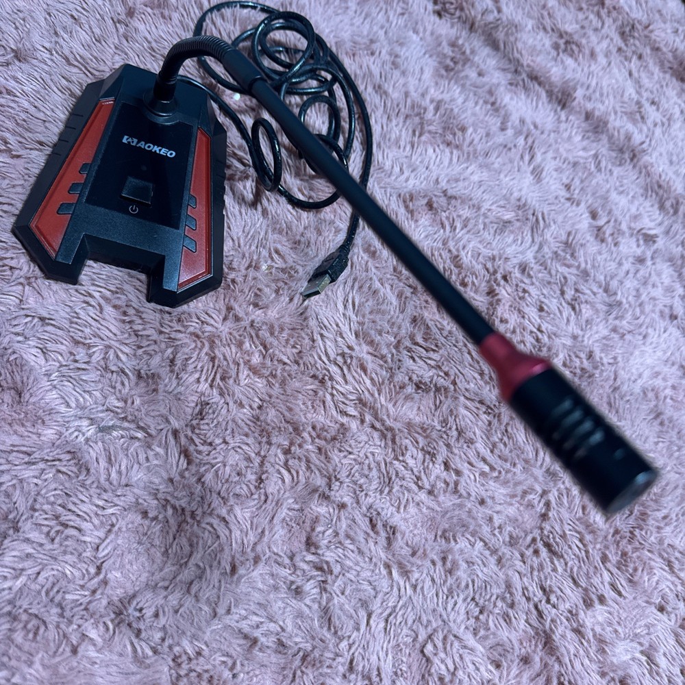 Aokeo USB Desktop Microphone  Red & Black