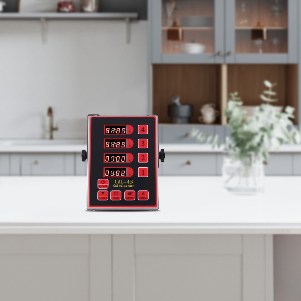 4-Channel Kitchen Timer for Commercial Restaurant Countdown Timer Large Digital