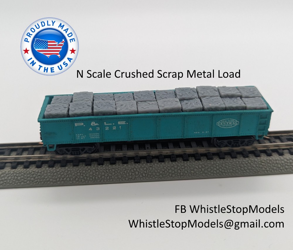 Z Scale Crushed Scrap Flat Car Load