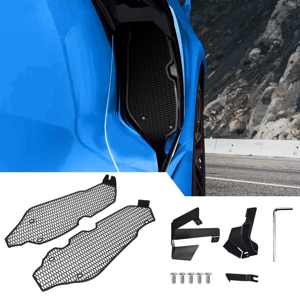 Side Intake Mesh Grille Insert Guard For Corvette C8 2020-2024 Filler Screen US