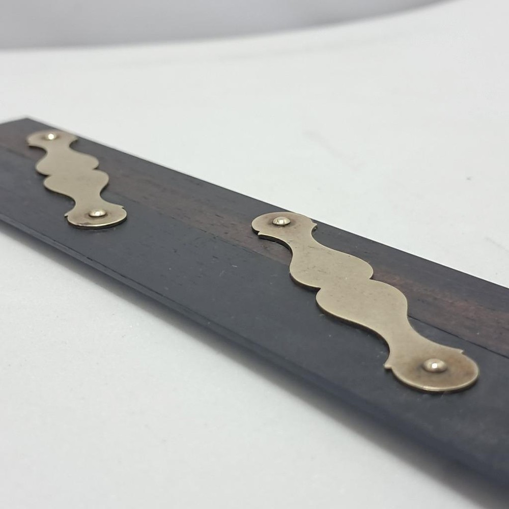 ANTIQUE EBONY AND BRASS 5 1/2" PARALLEL RULER