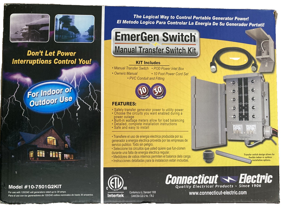 EmerGen Switch (10-7501G2) Manual Transfer Switch Kit