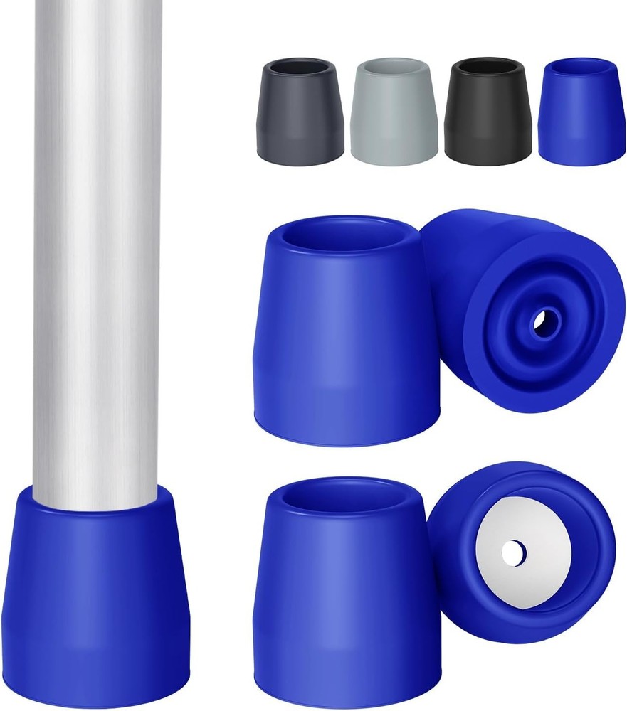 4-Pack Skid-Resistant Walker Tips for Enhanced Mobility - Easy Install in Blue
