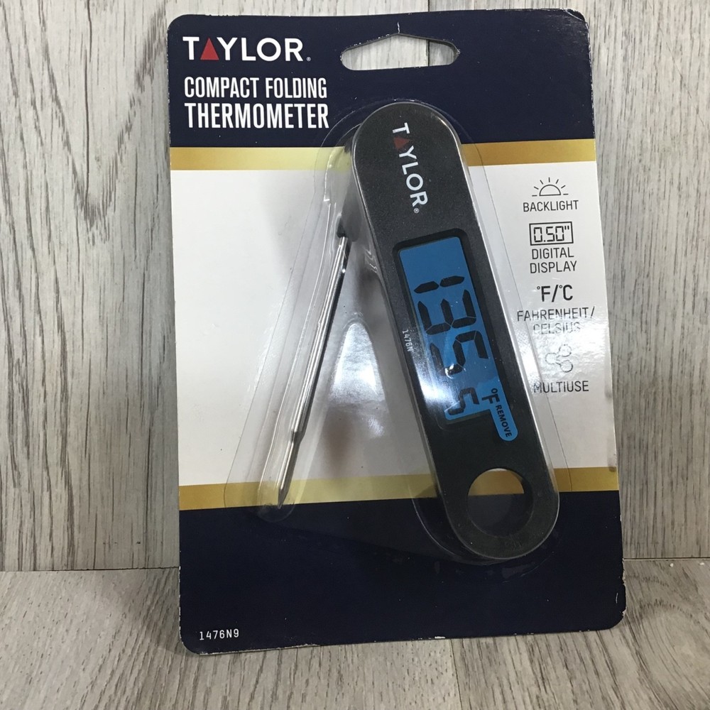 Taylor Compact Folding Digital Thermometer 0.5” LCD Display Farenheit/Celsius