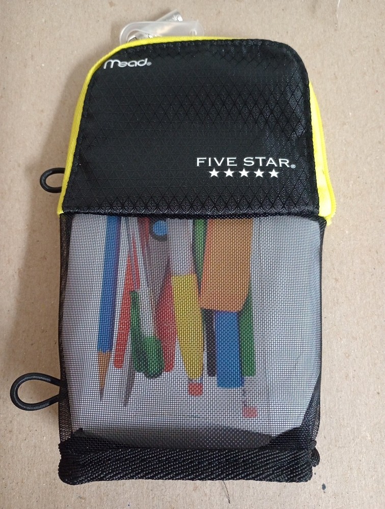 Mead Stand N' Store Mesh Pencil Pouch Black ~ School office