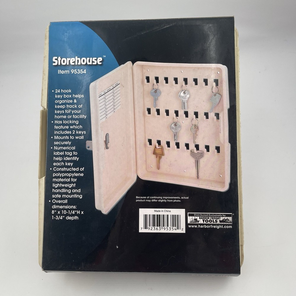 Storehouse Mountable 24-Hook Lockable Secure Cream Key Box Holder Organizer