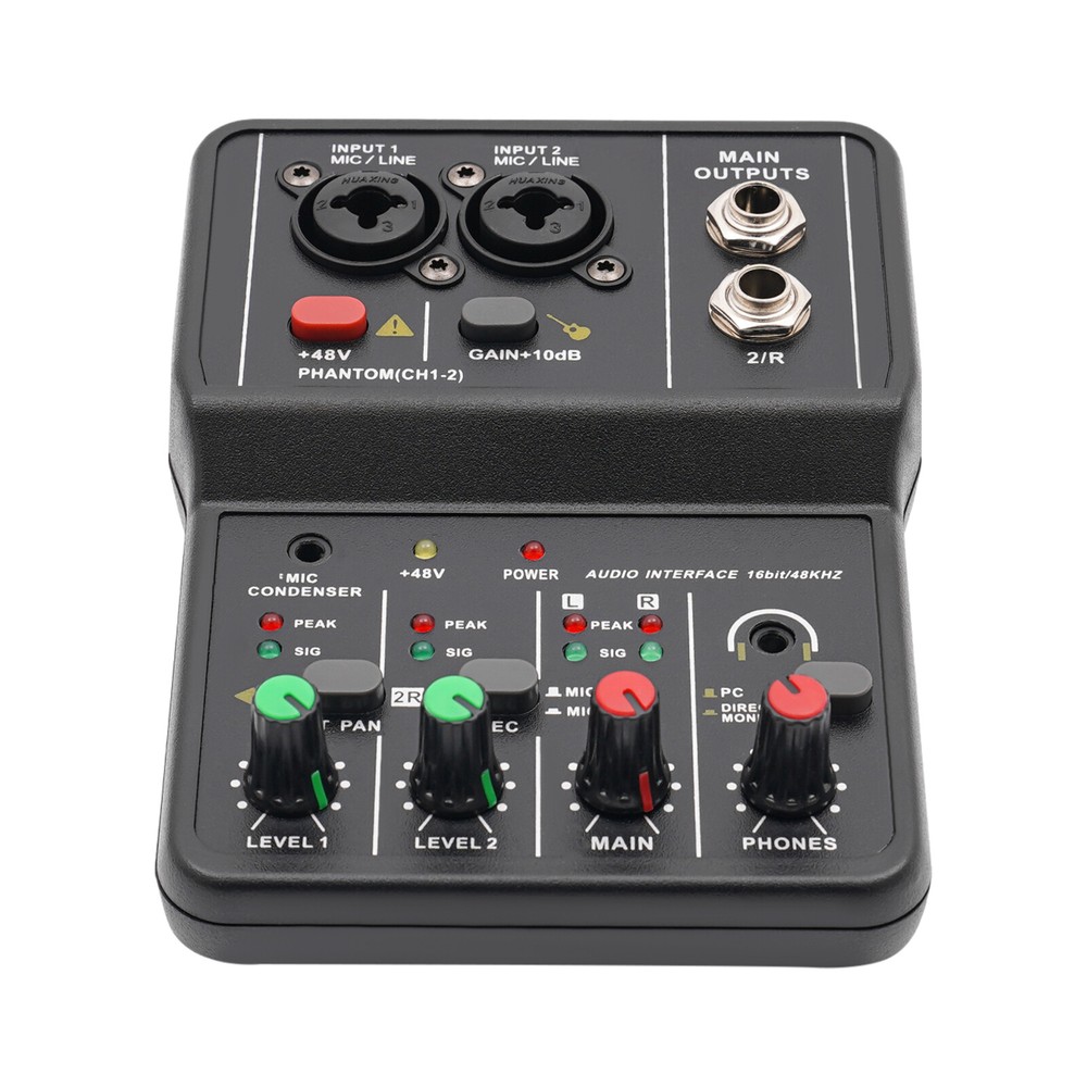 4Channel Mini Audio Mixer Bluetooth USB DJ Sound Mixing Console Amplifier Studio