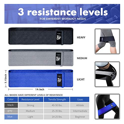 Resistance Bands Set, Exercise Bands with Non-Slip Design for HIPS & Glutes,