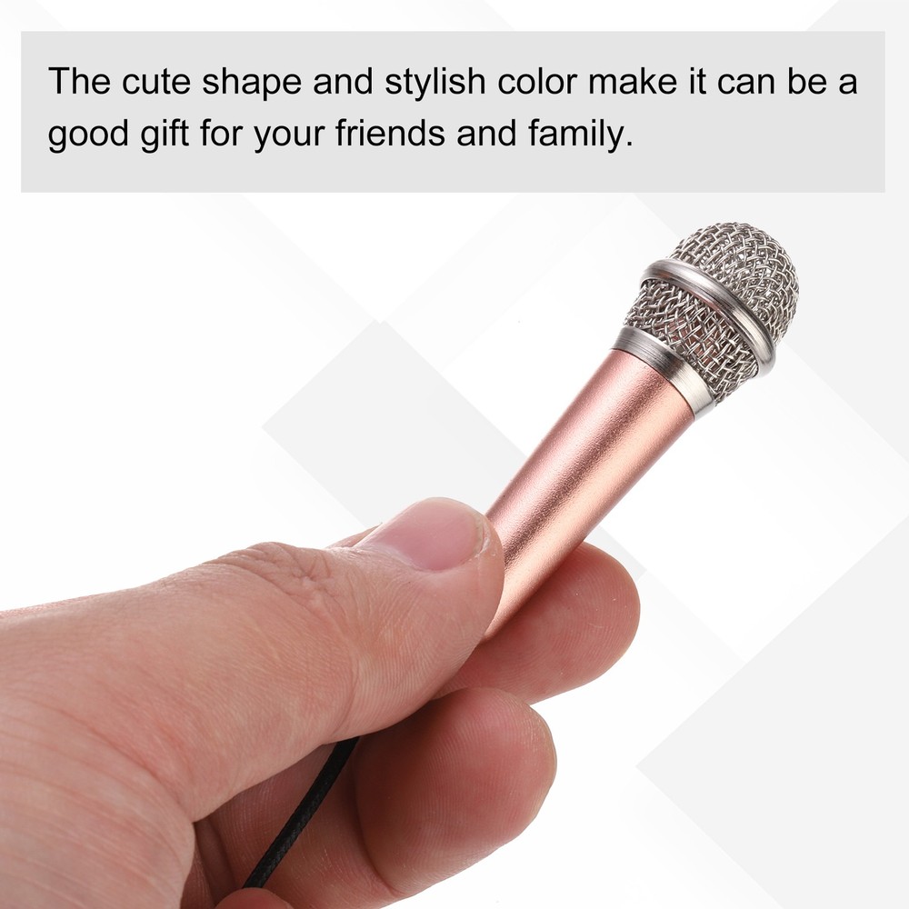 4Pcs Mini Microphone, Mic Tiny Microphone Type C Gold/Silver/Hot Pink/Blue