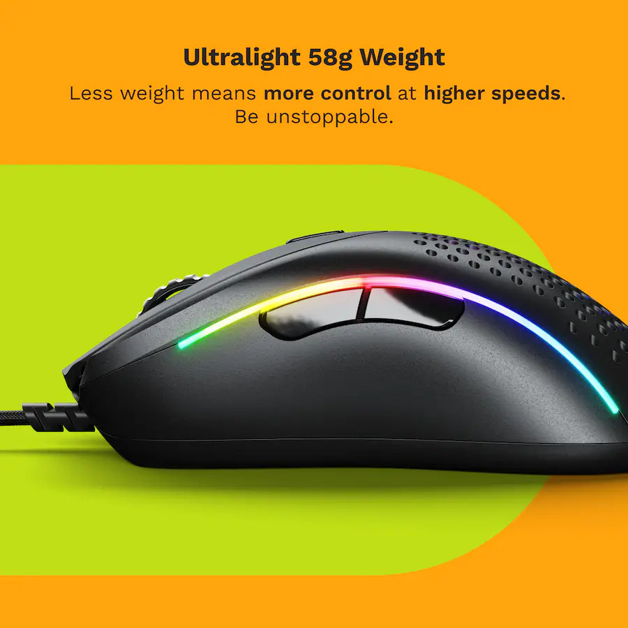 Glorious Model D 2 Wired Optical RGB Gaming Mouse with 6 Programmable Button VG