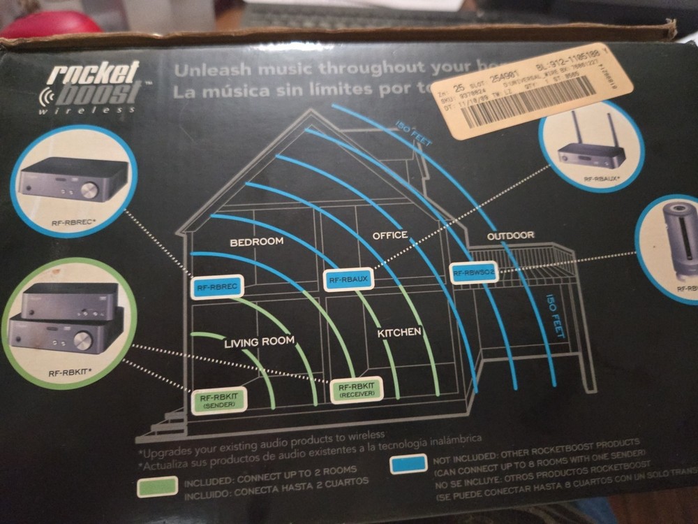 Rocketfish Rocket Boost RFRBKIT Wireless HD universal Audio Starter Kit Open Box