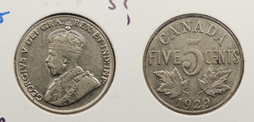 CANADA 1929 5 Cents #WC90791