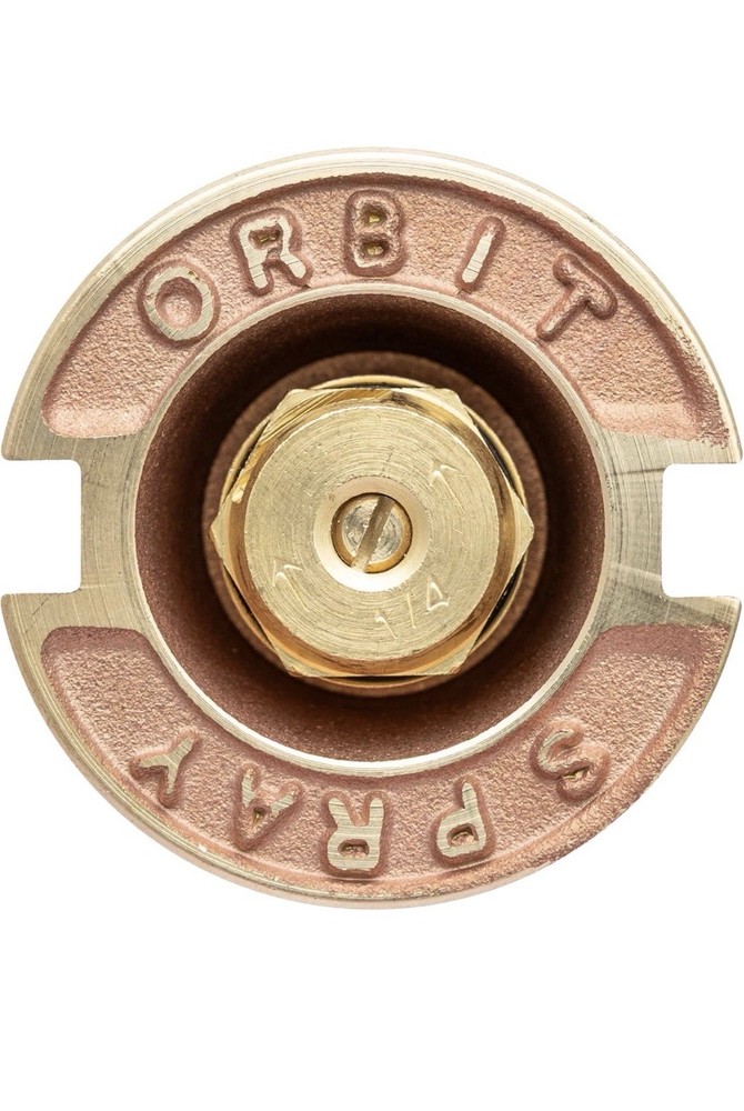 Orbit 54072 Brass Pop-Up Flush Head Sprinkler with Quarter Pattern Spray Nozzle