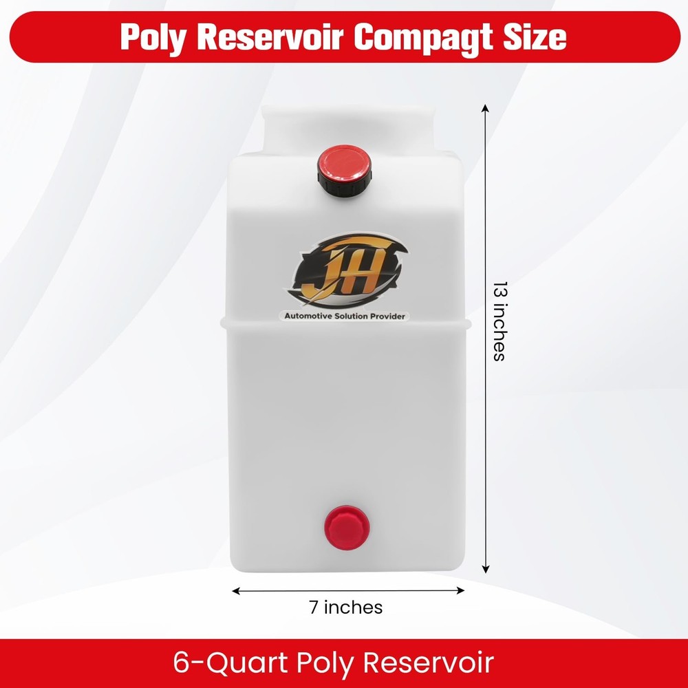 6 Quart Poly Power Unit Reservoir for Hydraulic Systems, Polyethylene Flat Bo...