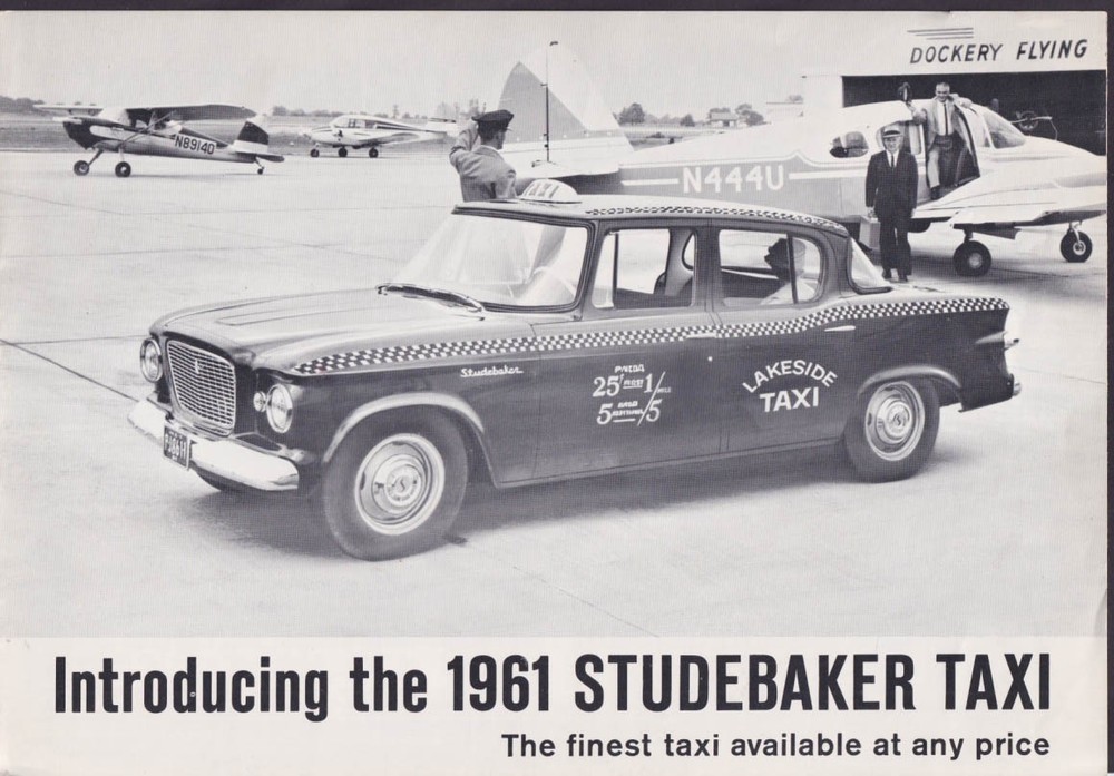 Introducing the 1961 Studebaker Taxi sales folder [black-&-white version]
