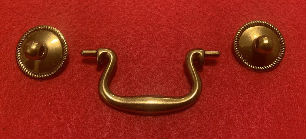 Brass Chippendale Antique Hardware Drop Bail Swan Neck Drawer Pull 2 1/2”centers