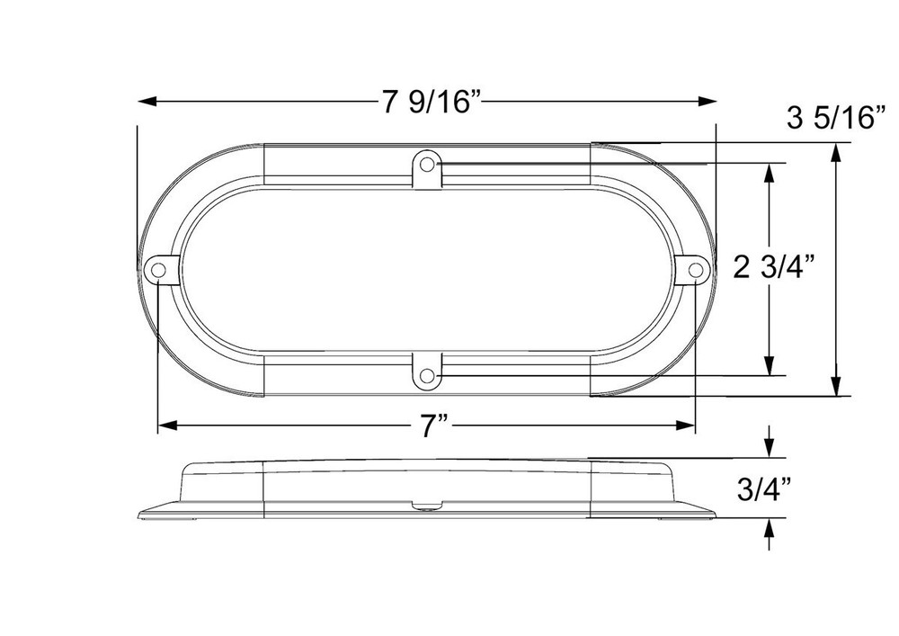 BUL12CSB Fleet Count 6" Clear Oval Sealed DOT LED Back-Up Light, White Optronics