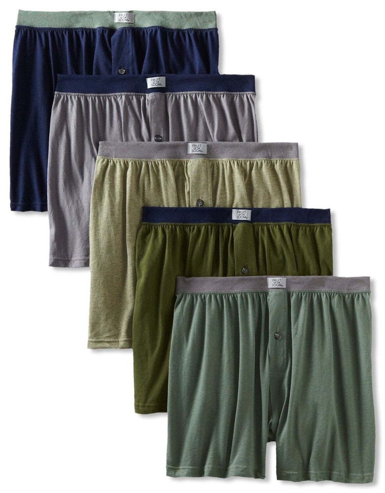 Fruit Of The Loom Men's Solid Knit Assorted Boxers - 5 Pack, Small