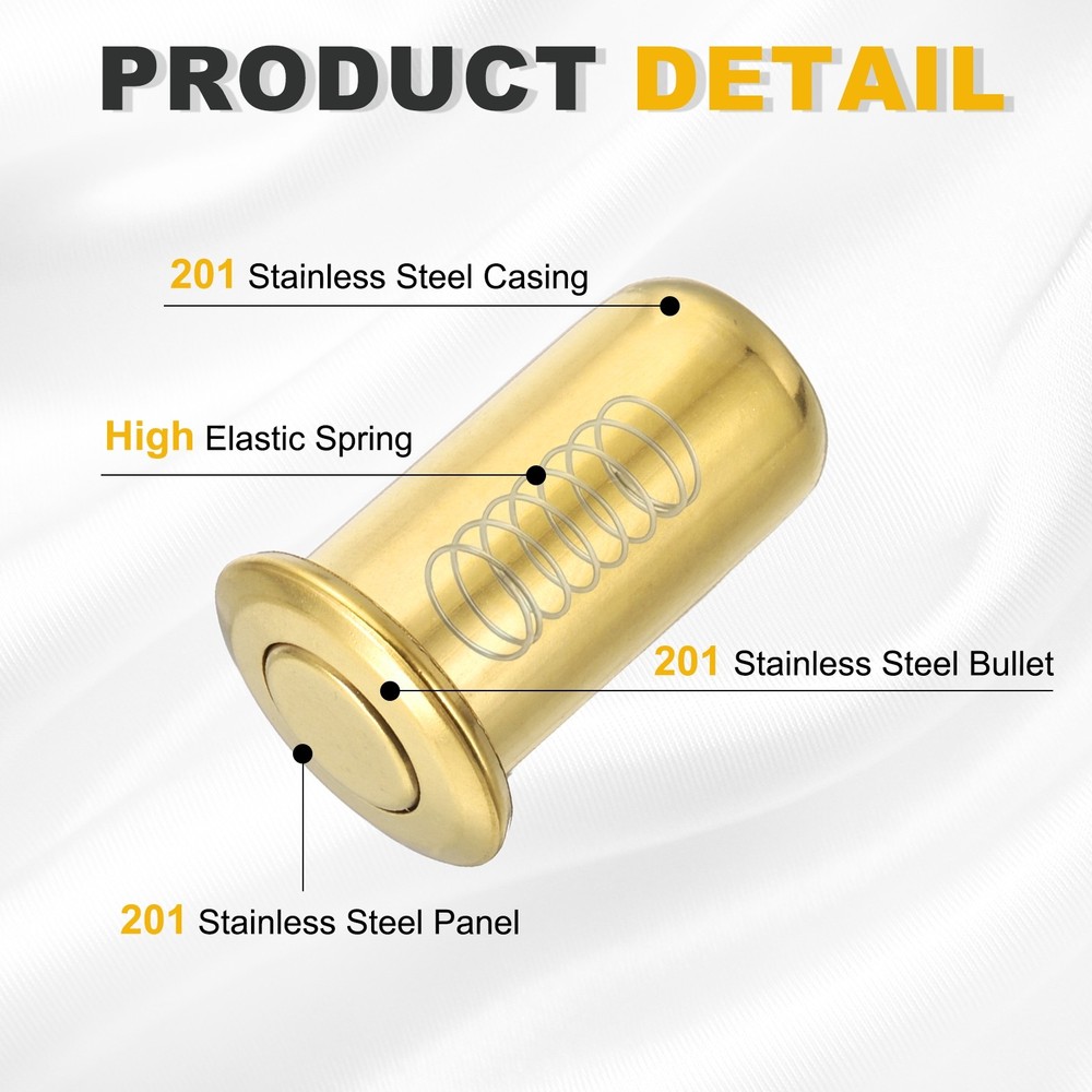 0.51" Door Latch Dust Protector, Dust-Proof Sliding Lock Insert, Gold