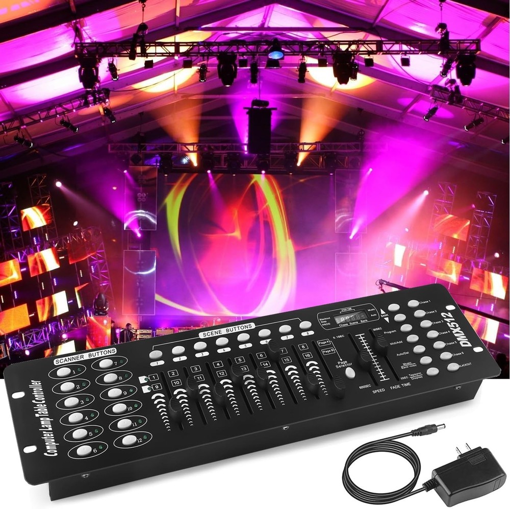 Stage DJ Light Controller Lighting Mixer Board Console for Light Shows, Party